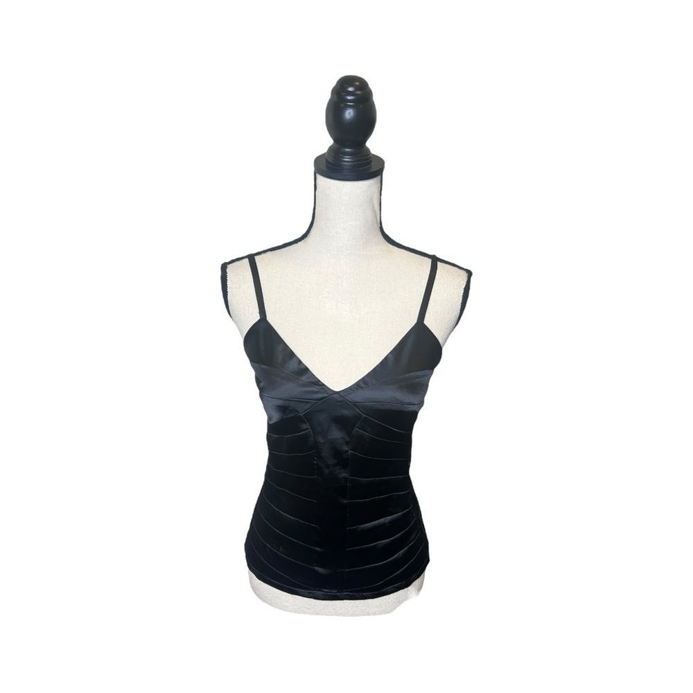 Y2K Forever 21 Satin Black Bandage Cami Top Size Medium